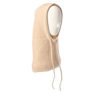 Amicale Cashmere Ribbed Knit Cashmere Hood, Brown